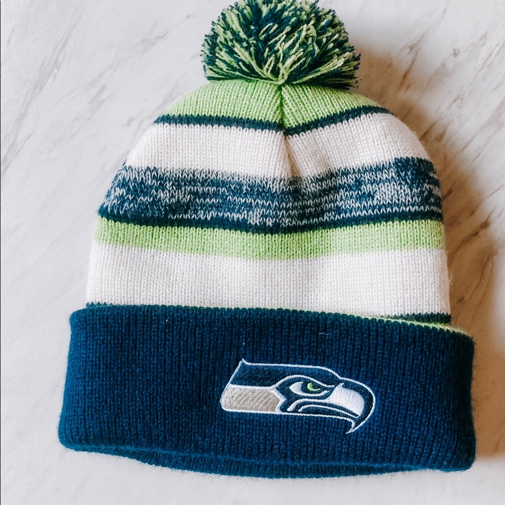 seahawks inspired beanie